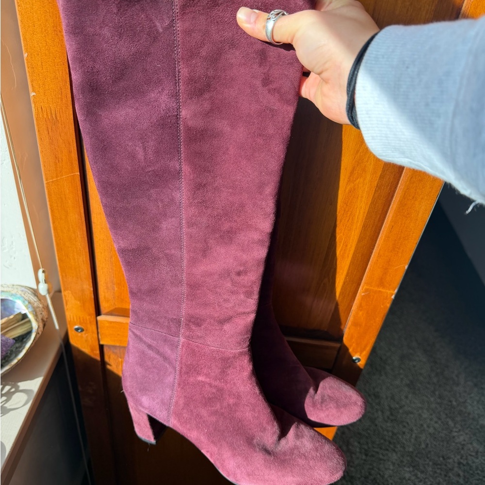 Michael Kors Purple Suede Over the Knee Boots
